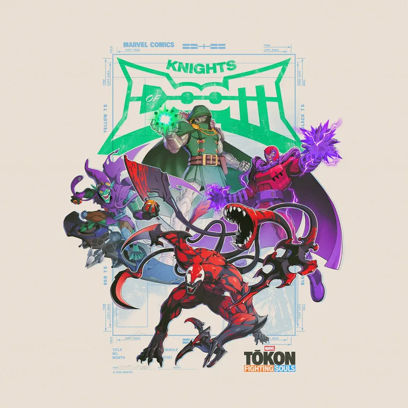 Knights of Doom villain team artwork — Doctor Doom, Magneto, Green Goblin, Carnage